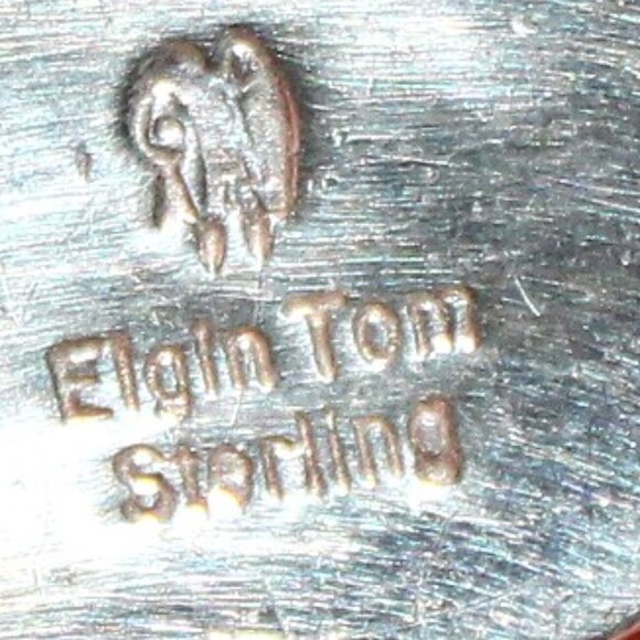 Vintage Elgin Tom Sterling Silver Red Stone Earrings 12 Grams - Picture 4 of 5